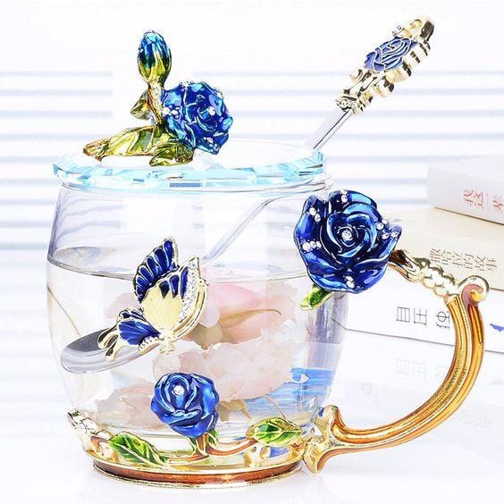 Luxury Crystal Paradise Glass Mug (With Spoon) - The Artment