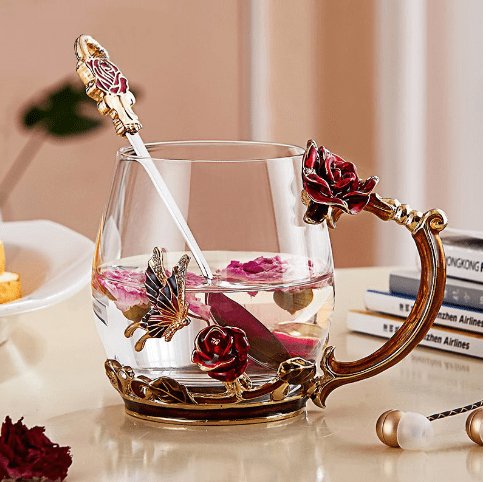 Luxury Crystal Paradise Glass Mug (With Spoon) - The Artment