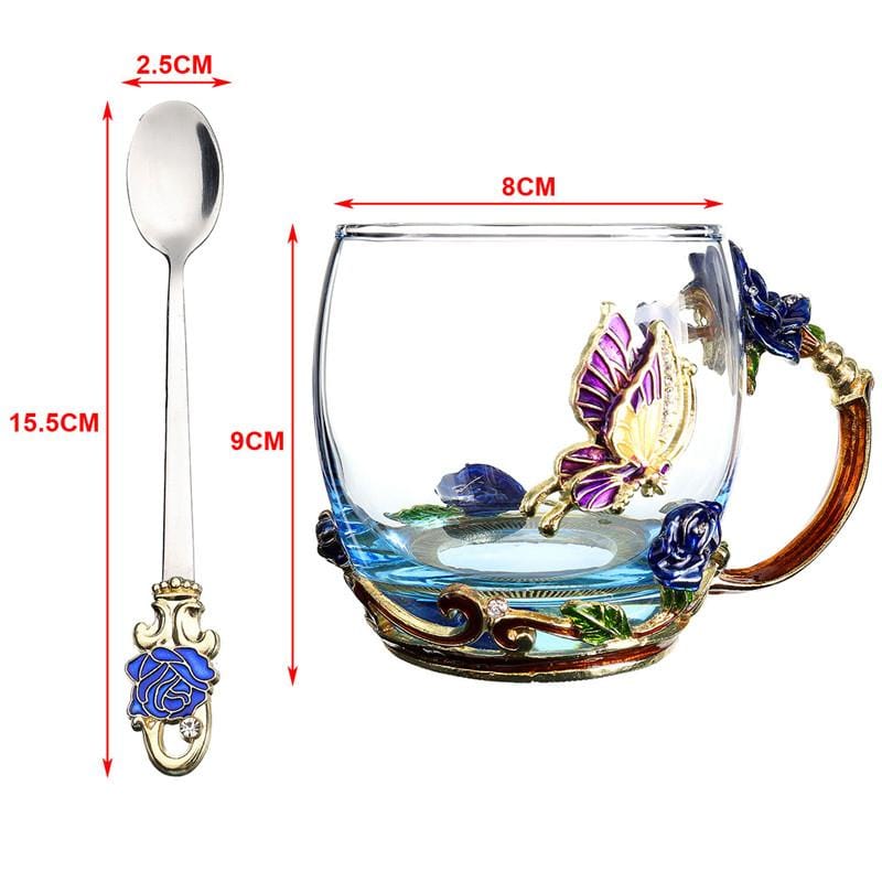 Luxury Crystal Paradise Glass Mug (With Spoon) - The Artment