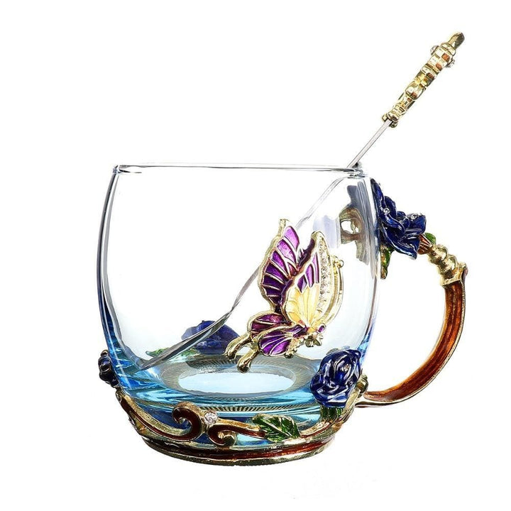 Luxury Crystal Paradise Glass Mug (With Spoon) - The Artment