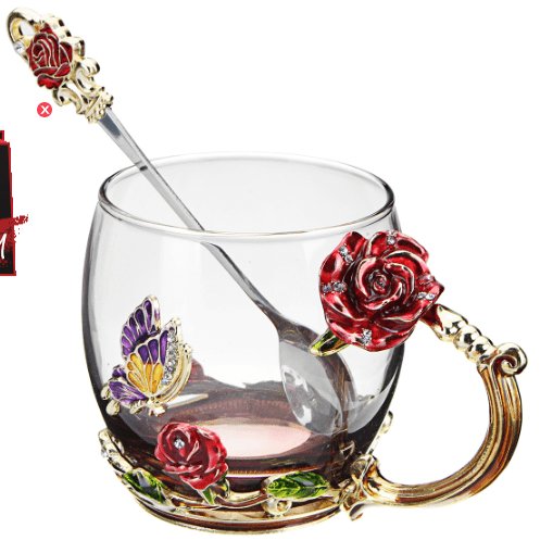 Luxury Crystal Paradise Glass Mug (With Spoon) - The Artment