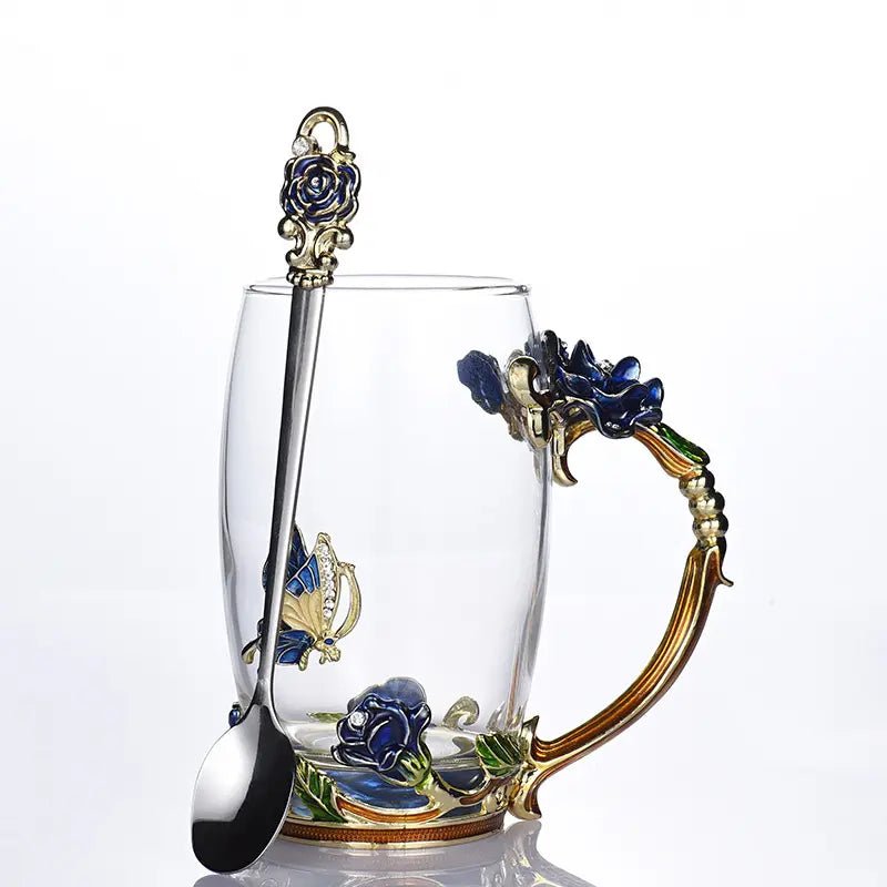 Luxury Crystal Paradise Glass Mug (With Spoon) - The Artment