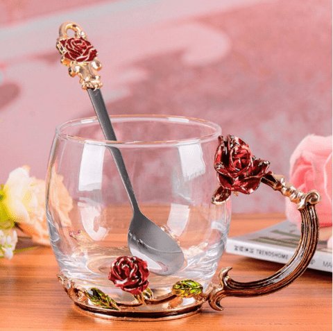 Luxury Crystal Paradise Glass Mug (With Spoon) - The Artment