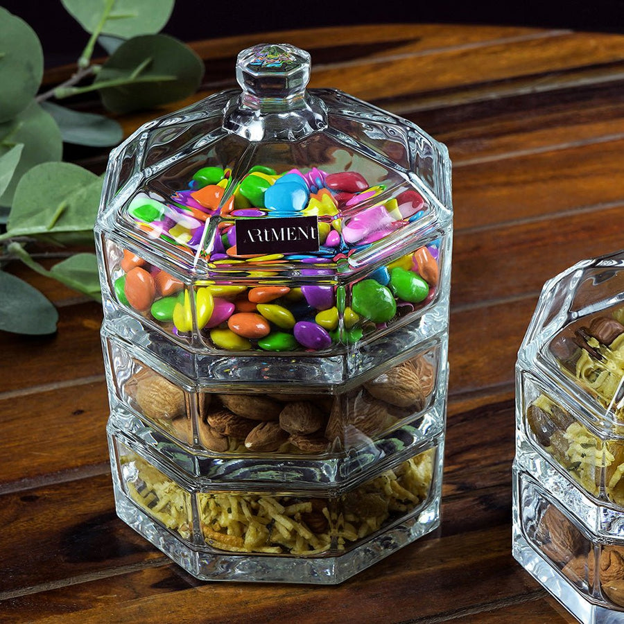 Luxury Trio Of Fun Candy Jar (3 Tier) - The Artment