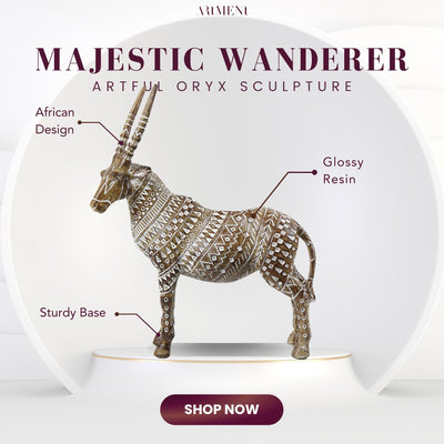 Majestic Wanderer: Artful Oryx Sculpture - The Artment