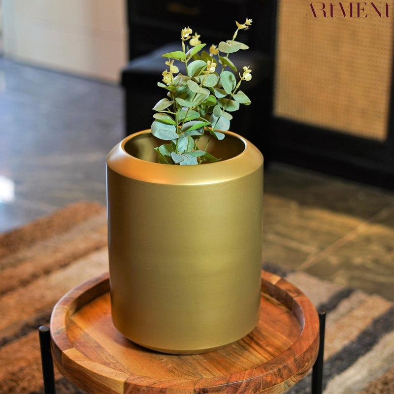 Minimal Golden Garden Metal Planter - The Artment