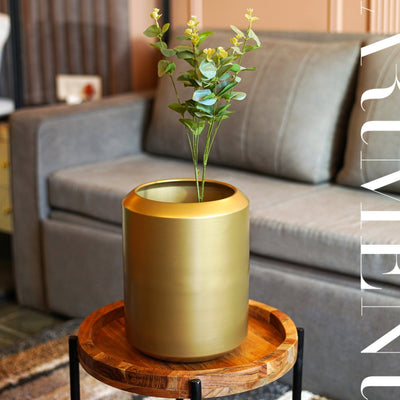 Minimal Golden Garden Metal Planter - The Artment