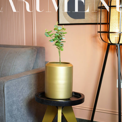 Minimal Golden Garden Metal Planter - The Artment