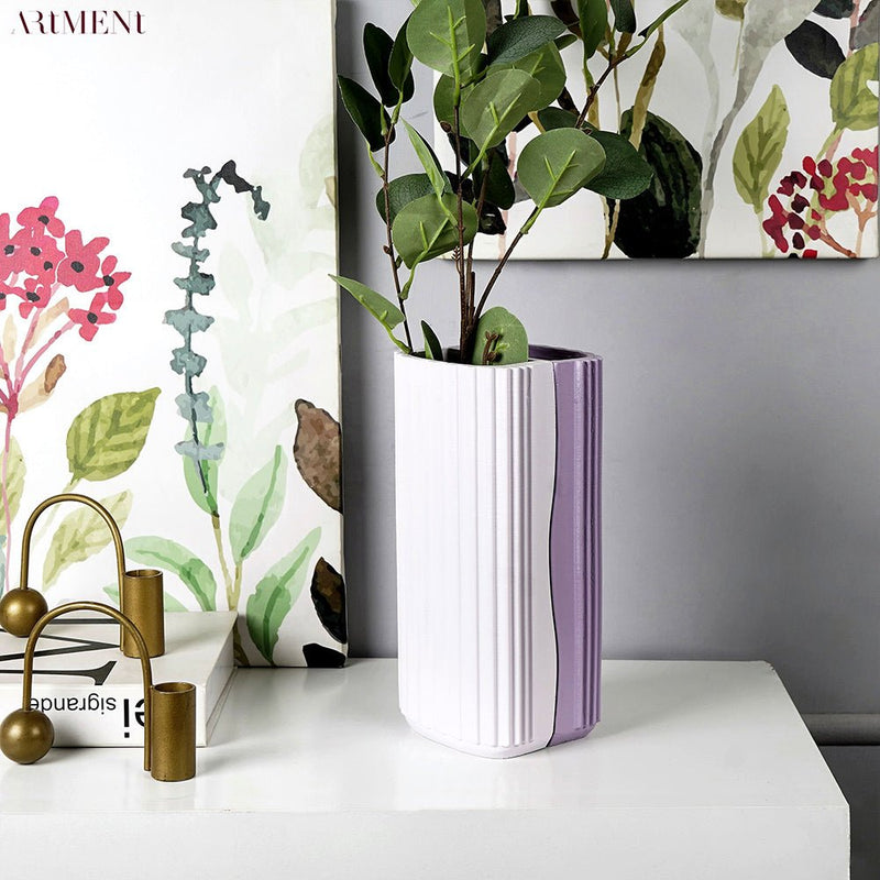 Minimal Jigsaw Puzzle Linear Vase (Set of 2) - The Artment