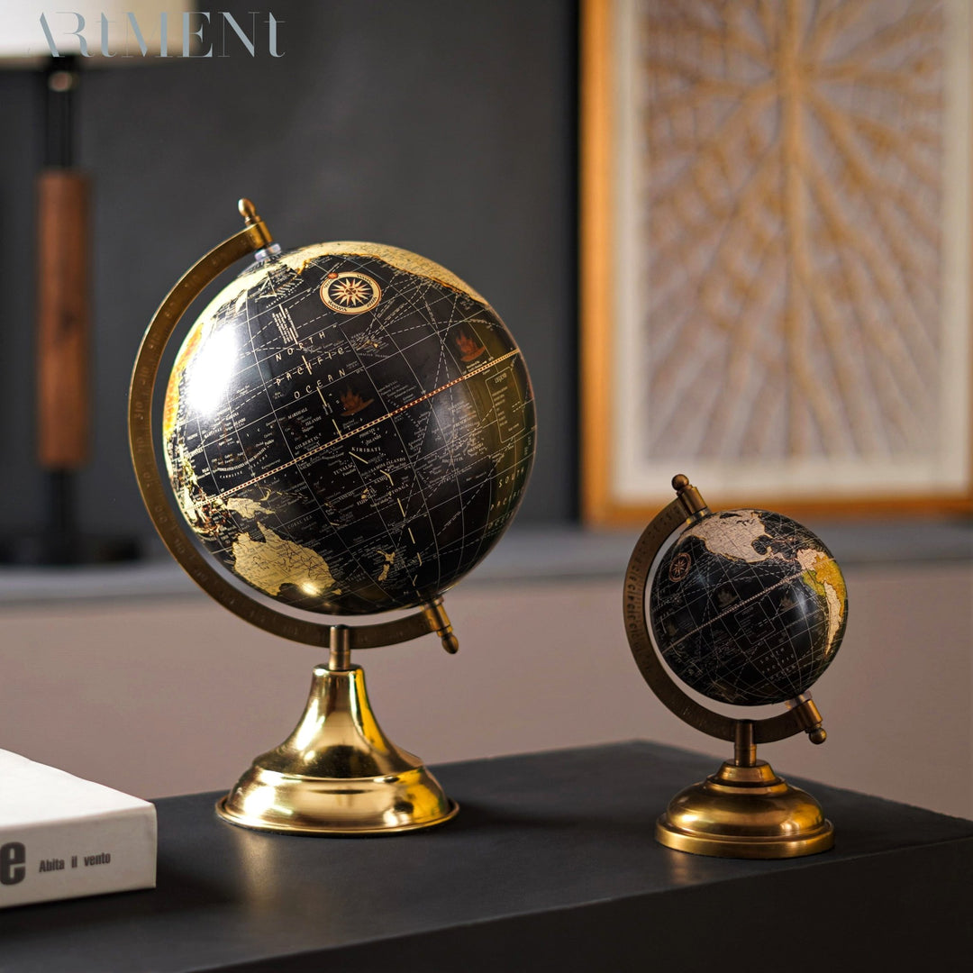 Minimal Midnight Explorer: The Elegant Black Globe - The Artment