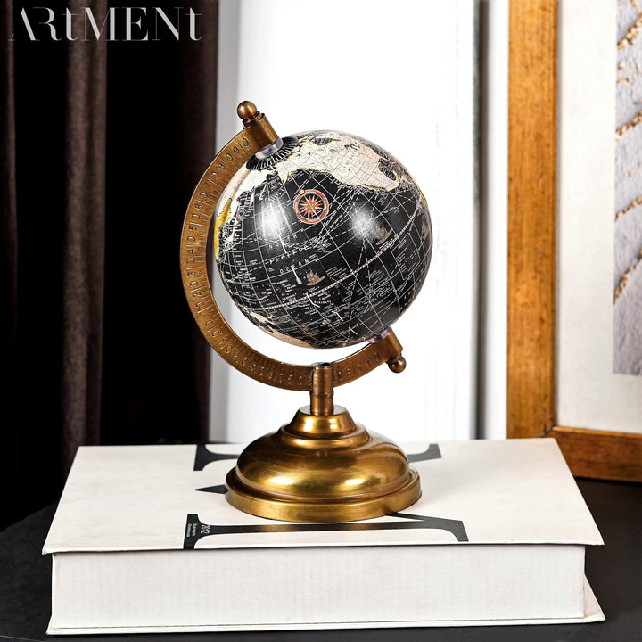 Minimal Midnight Explorer: The Elegant Black Globe - The Artment