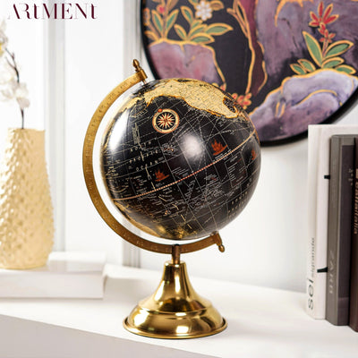 Minimal Midnight Explorer: The Elegant Black Globe - The Artment