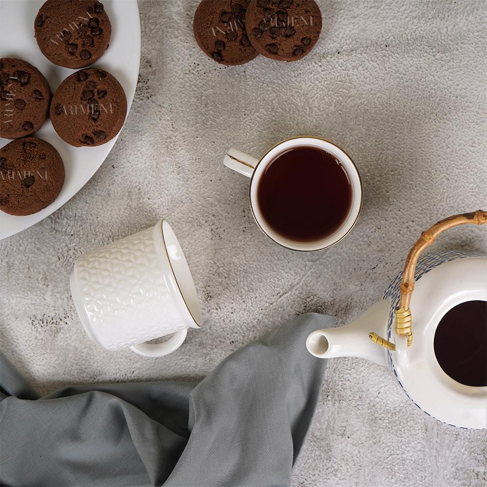 Minimalist Basic White Tea Cups (Set of 6) Set of