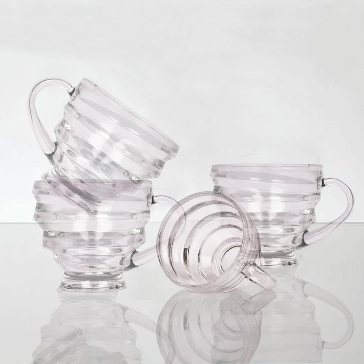 Minimalist Clear Crinkled Teacups (Set of 6) - The Artment