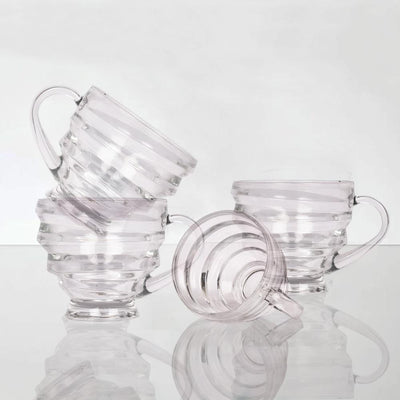 Minimalist Clear Crinkled Teacups (Set of 6) - The Artment