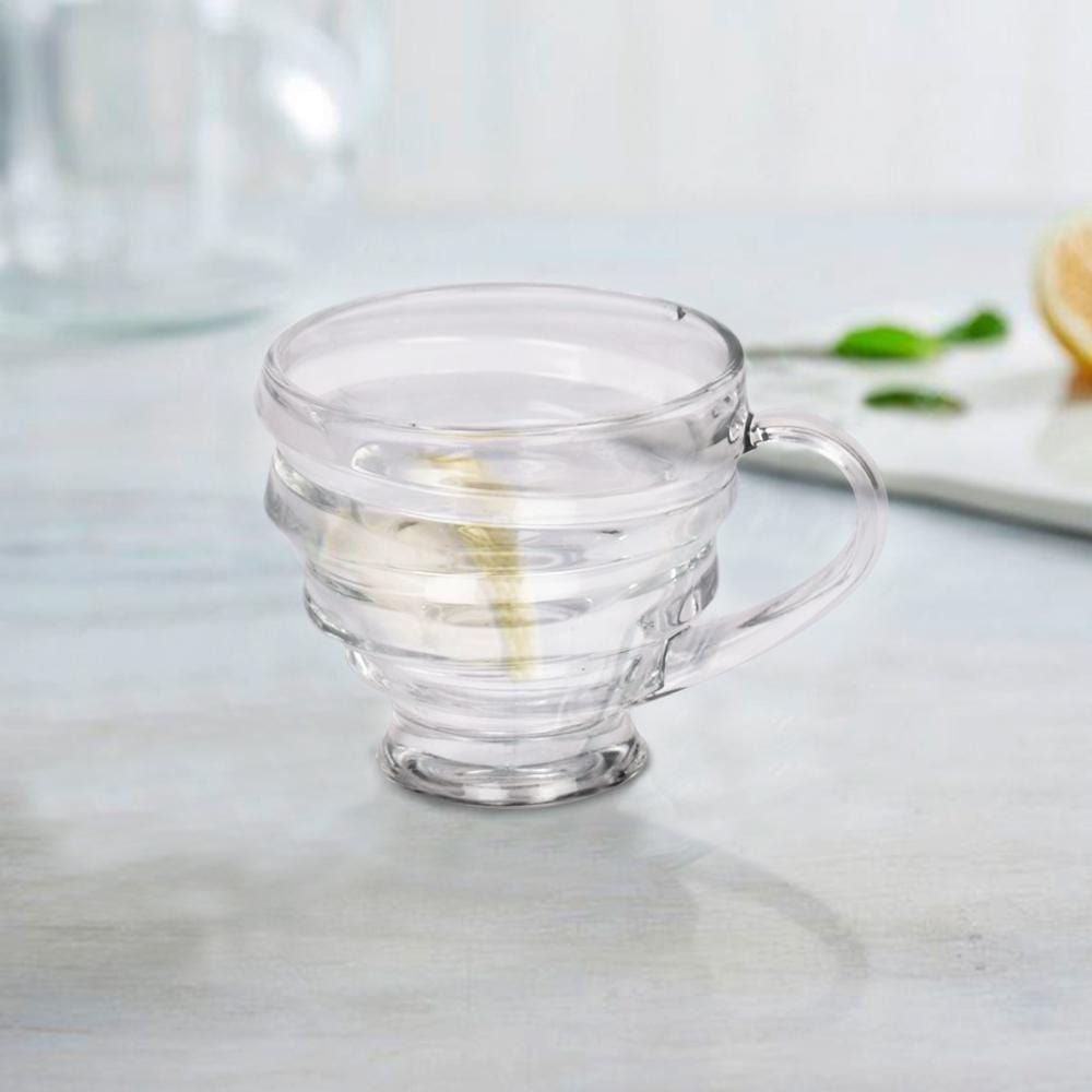 Minimalist Clear Crinkled Teacups (Set of 6) - The Artment