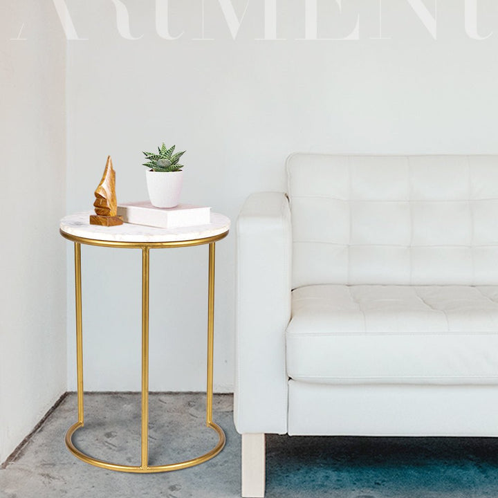 Minimalist Marble Side Table - The Artment