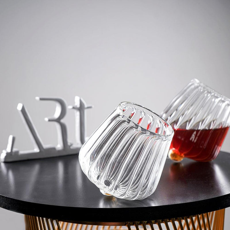 Minimalist Tipsy Crystal Drinking Glass - The Artment