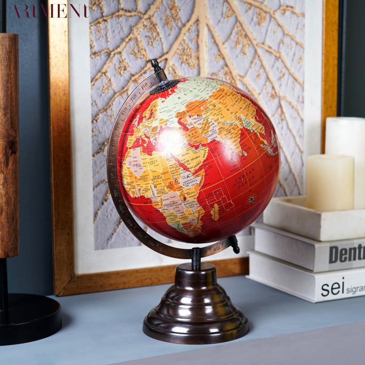 Modern Art Crimson Earth Globe - The Artment