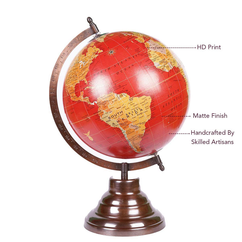 Modern Art Crimson Earth Globe - The Artment