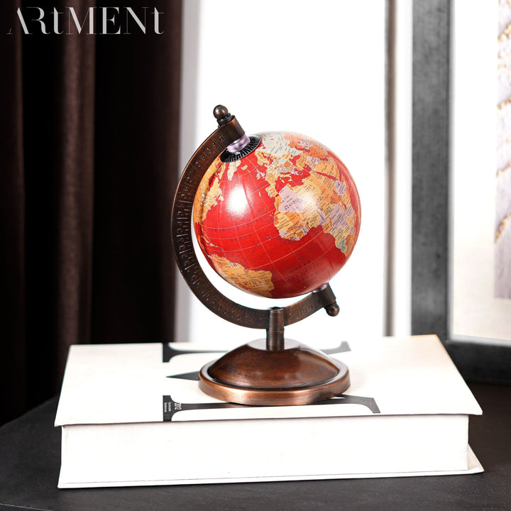 Modern Art Crimson Earth Globe - The Artment