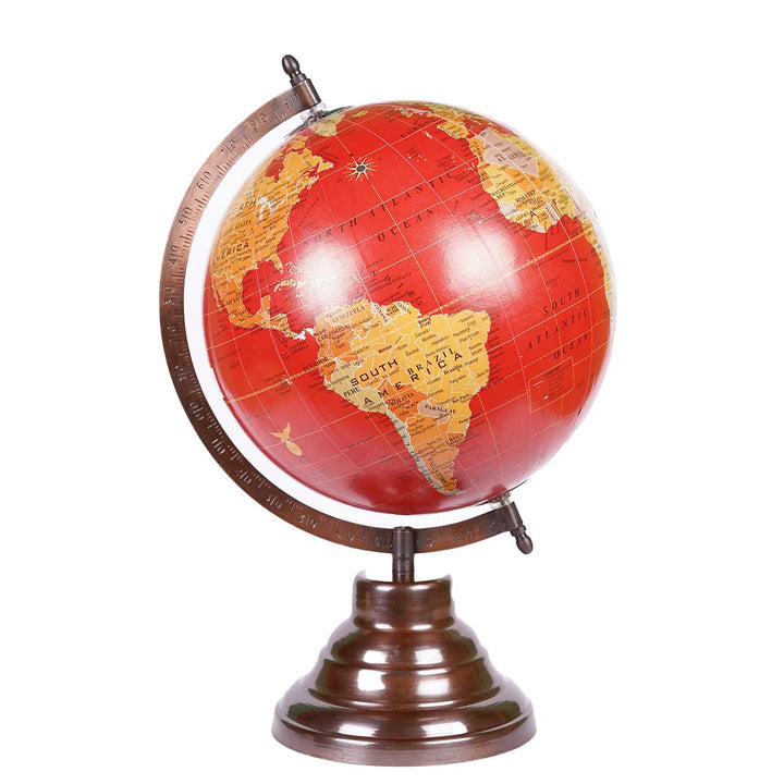 Modern Art Crimson Earth Globe - The Artment