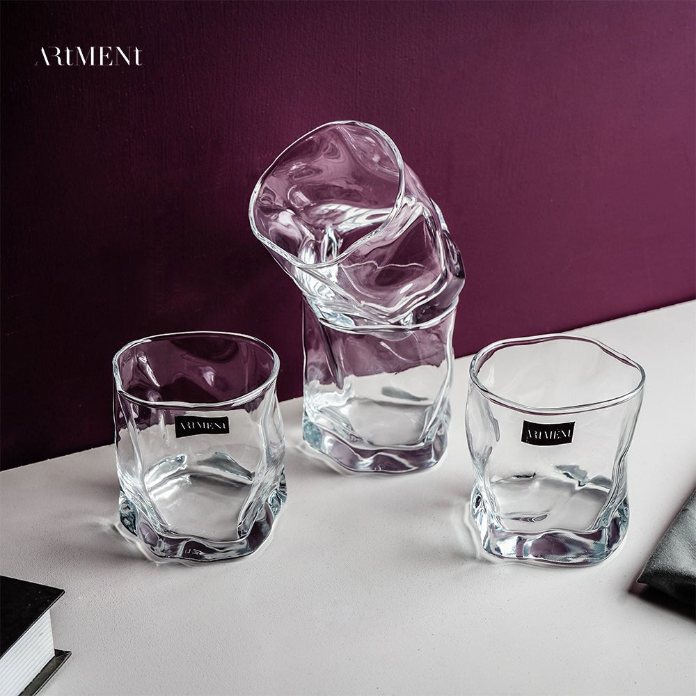 Modern Art Double Bottomed Wave Whiskey Glass - The Artment