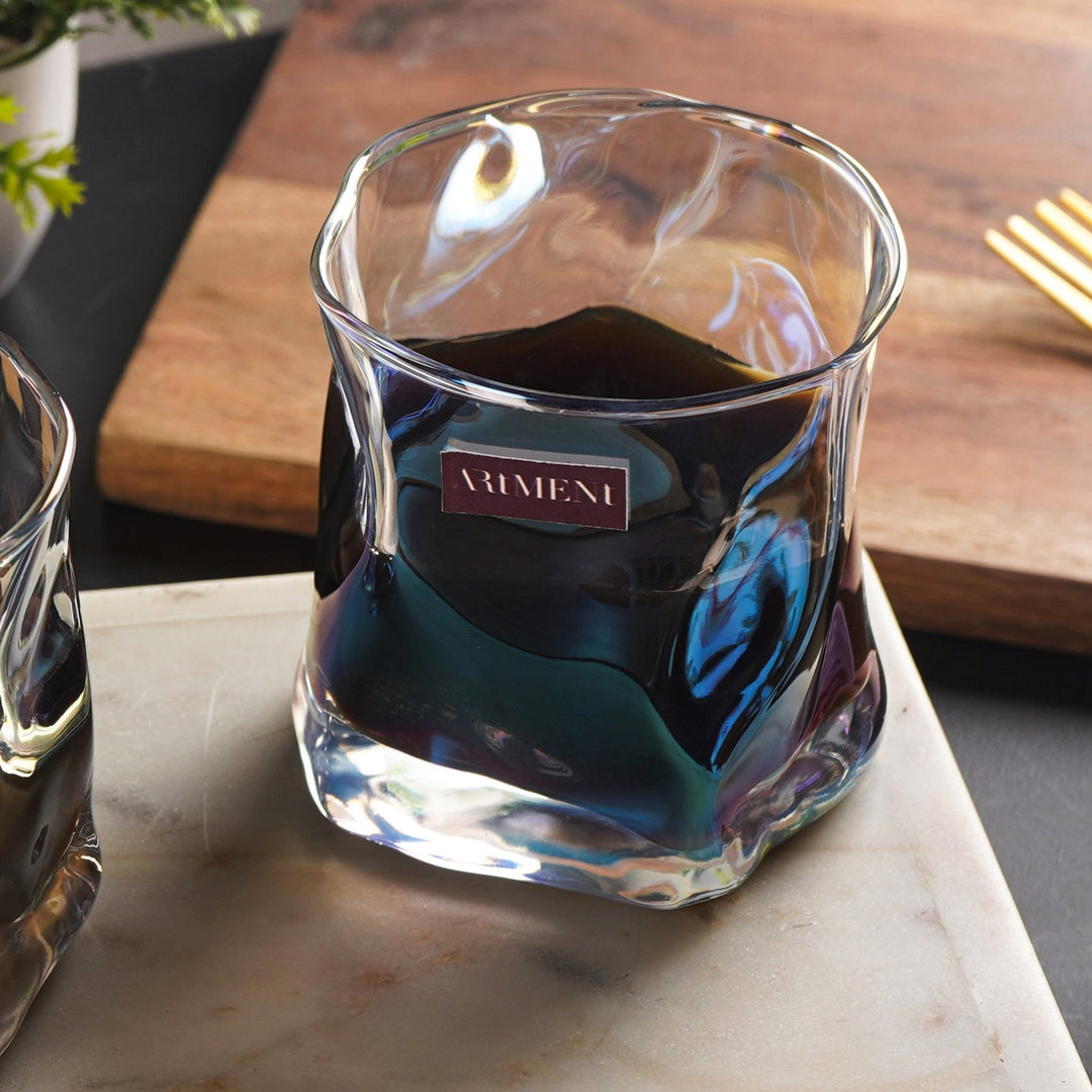 Modern Art Double Bottomed Wave Whiskey Glass - The Artment