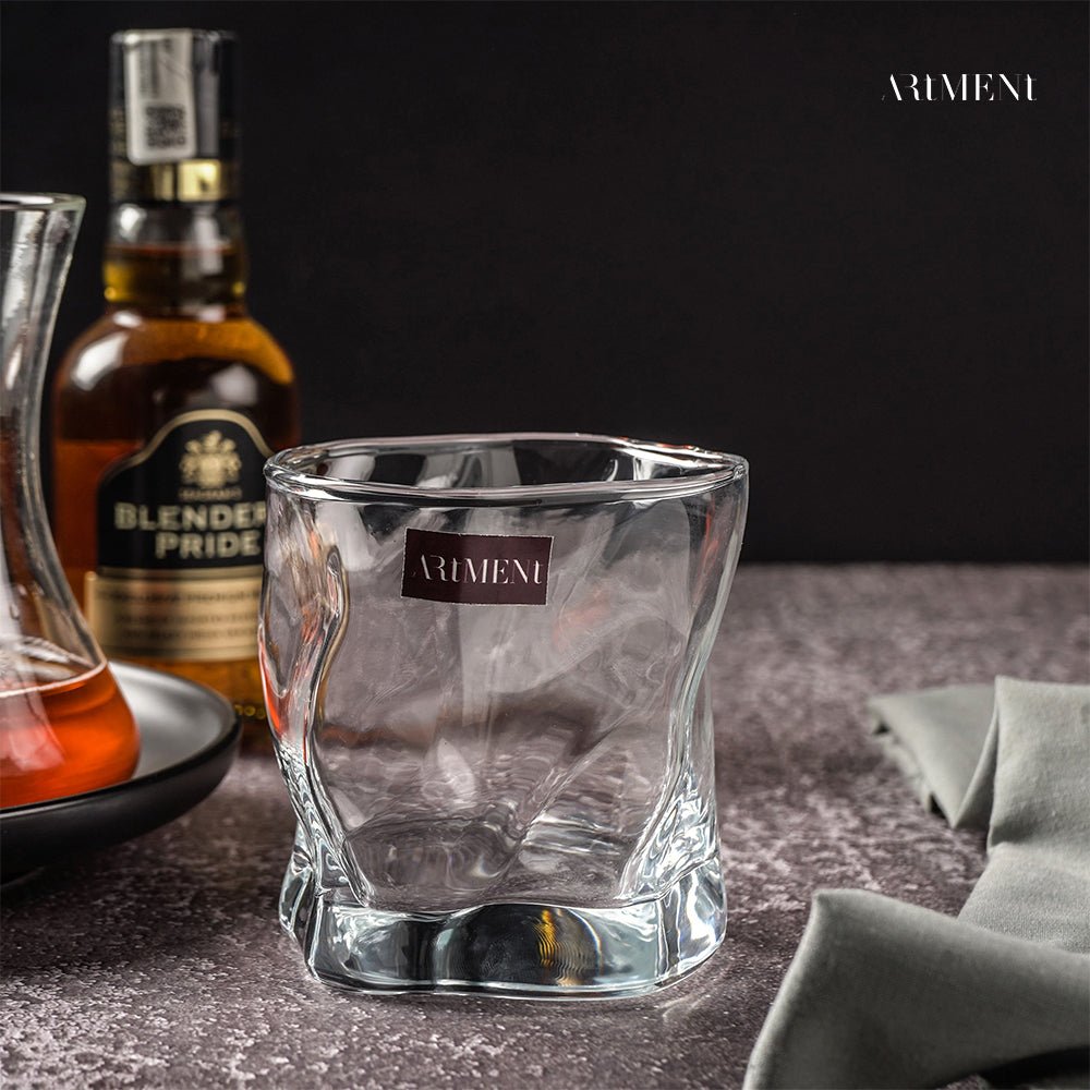 Modern Art Double Bottomed Wave Whiskey Glass - The Artment