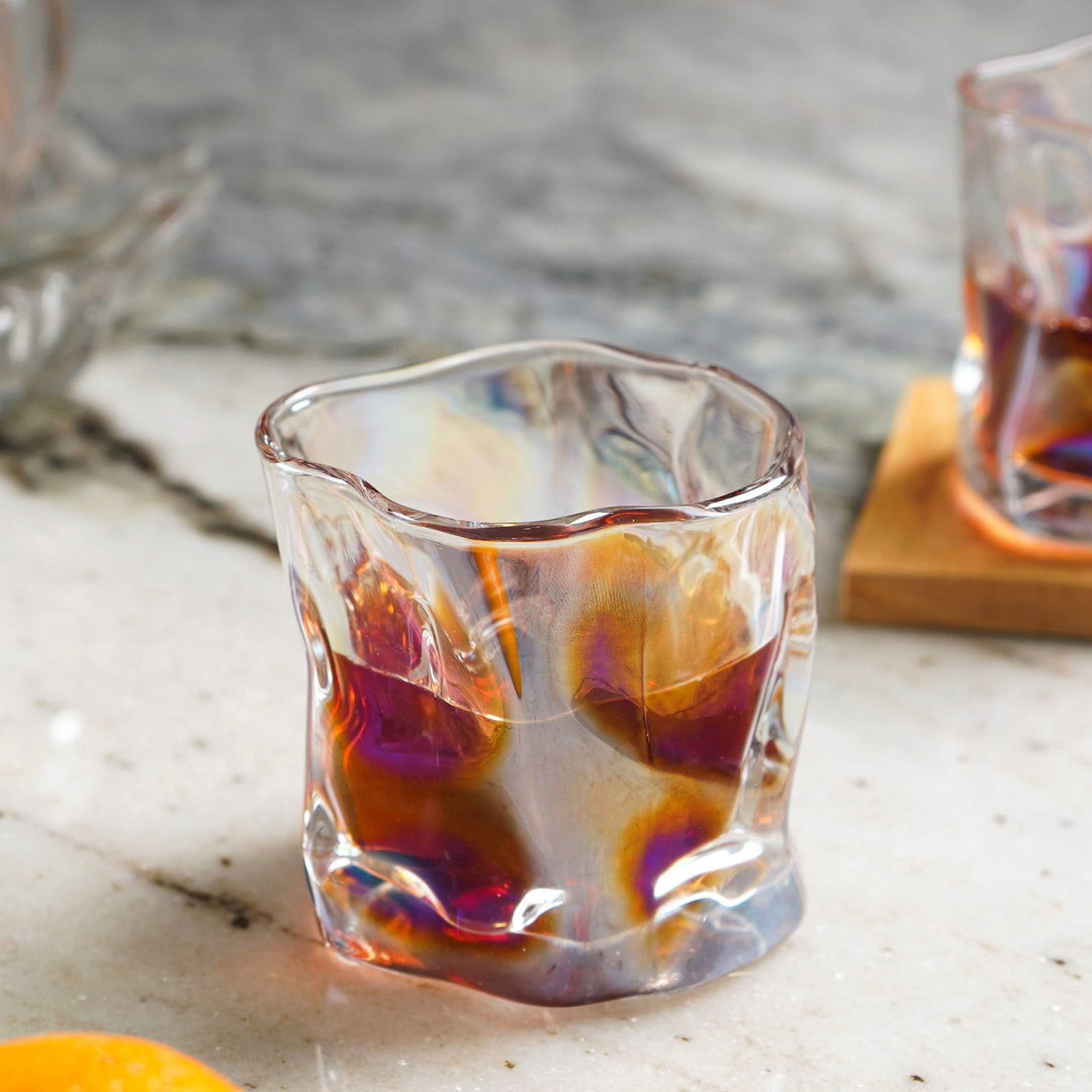 Modern Art Double Bottomed Wave Whiskey Glass - The Artment