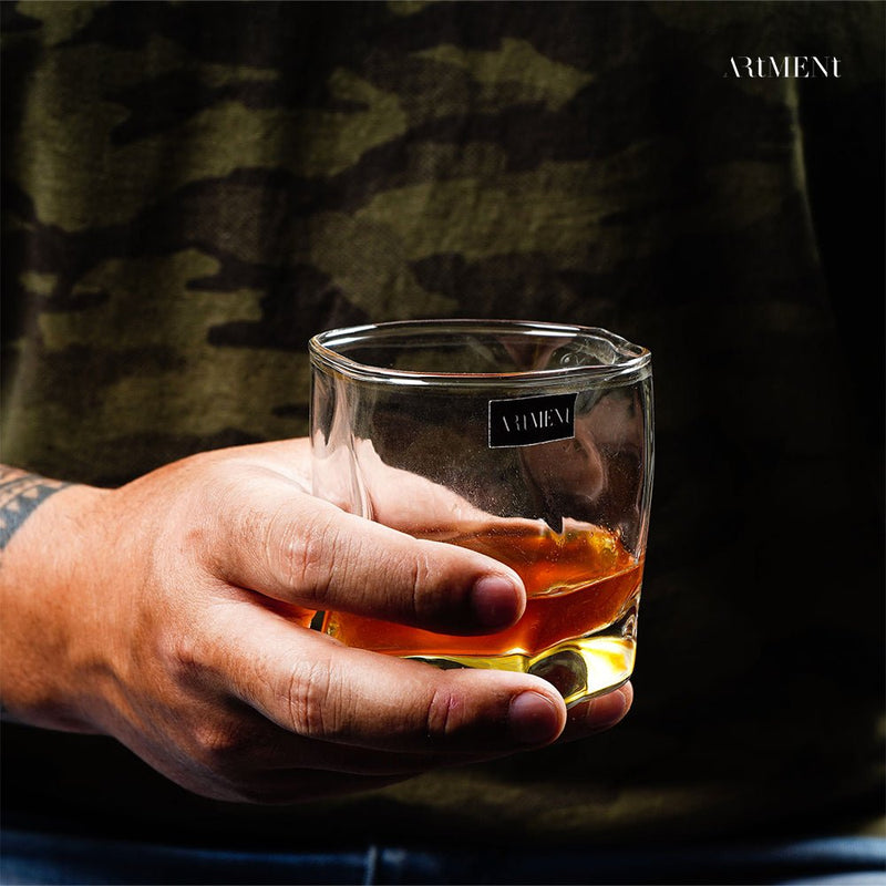 Modern Art Double Bottomed Wave Whiskey Glass - The Artment