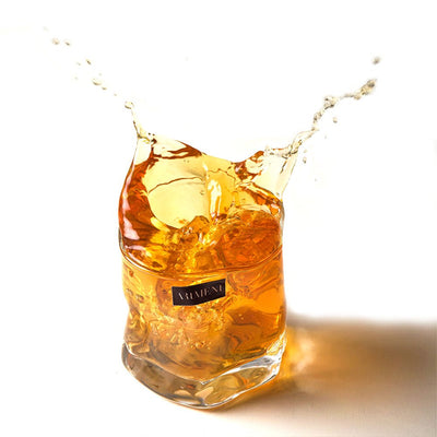 Modern Art Double Bottomed Wave Whiskey Glass - The Artment