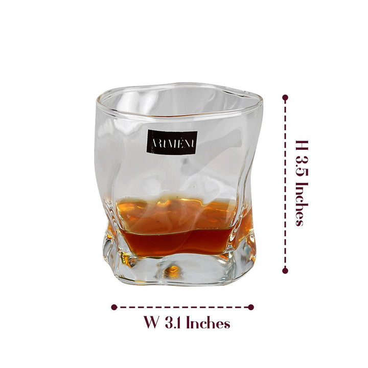 Modern Art Double Bottomed Wave Whiskey Glass - The Artment