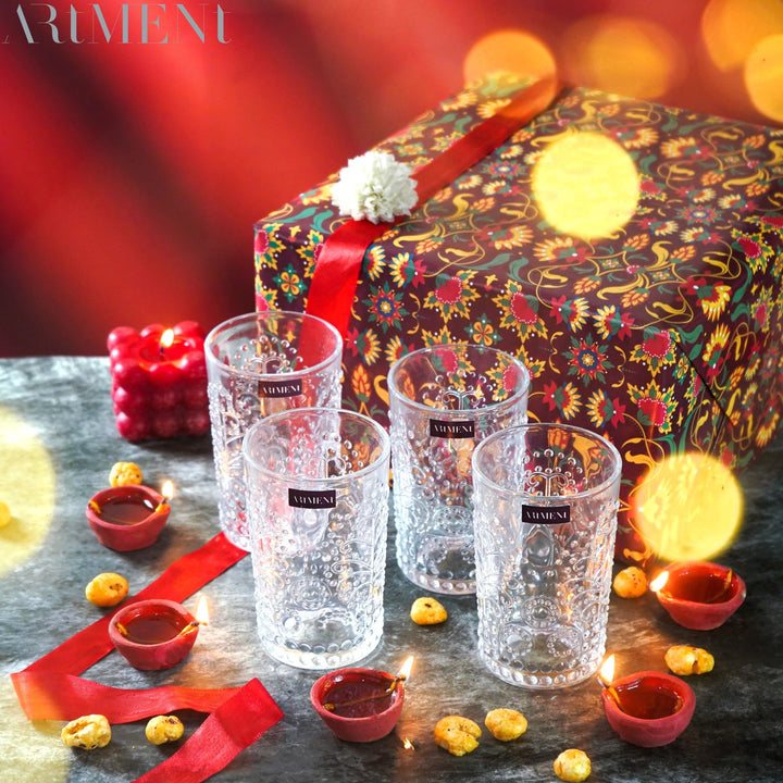 Modern Art Engraved Floral Design Glasses - The Artment