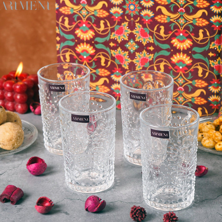 Modern Art Engraved Floral Design Glasses - The Artment