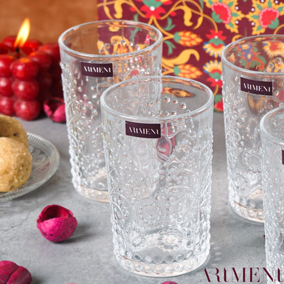 Modern Art Engraved Floral Design Glasses - The Artment