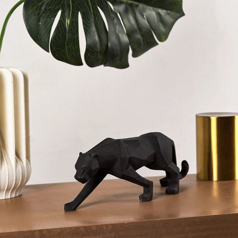 Modern Art Geometric Panther Statue - The Artment