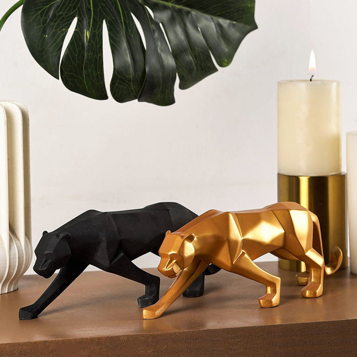 Modern Art Geometric Panther Statue - The Artment