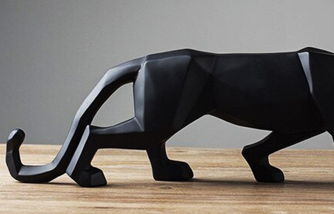 Modern Art Geometric Panther Statue - The Artment