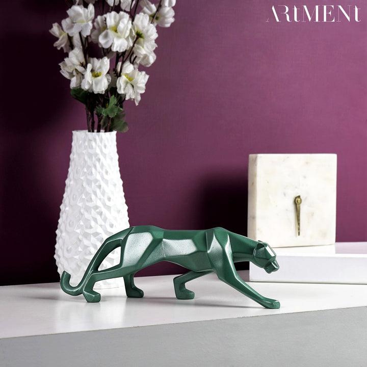 Modern Art Geometric Panther Statue - The Artment