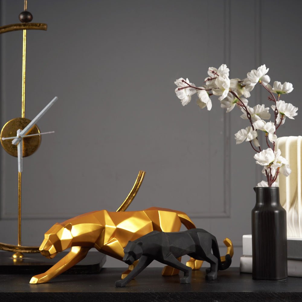 Modern Art Geometric Panther Statue - The Artment