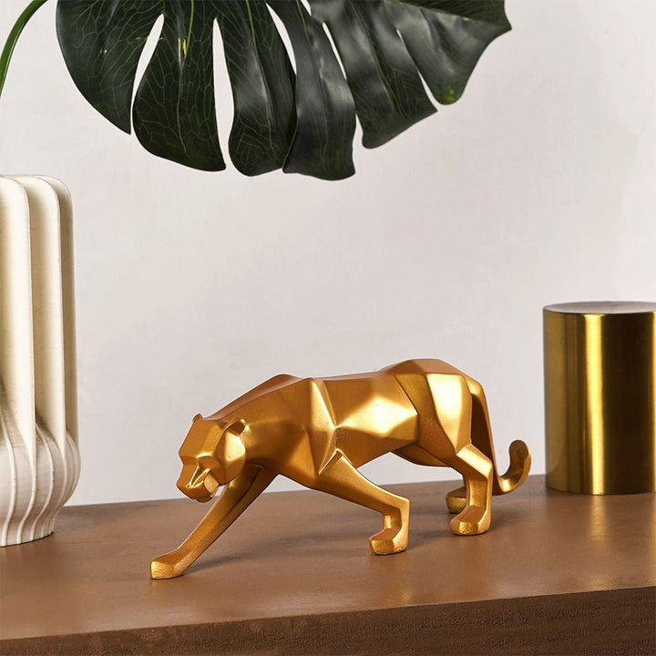 Modern Art Geometric Panther Statue - The Artment