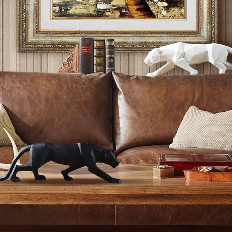 Modern Art Geometric Panther Statue - The Artment