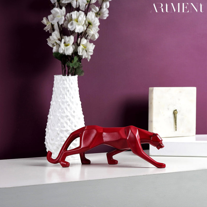 Modern Art Geometric Panther Statue - The Artment