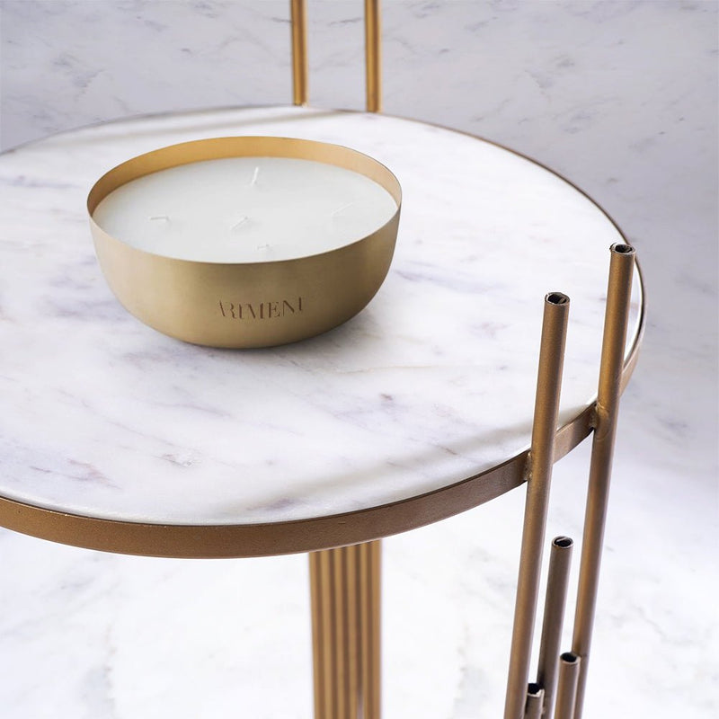 Modern Art Luxury Marble Side Table - The Artment