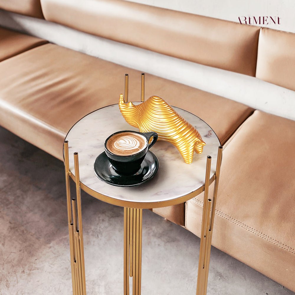 Modern Art Luxury Marble Side Table - The Artment