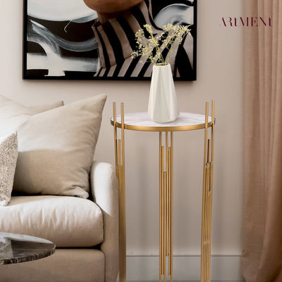 Modern Art Luxury Marble Side Table - The Artment