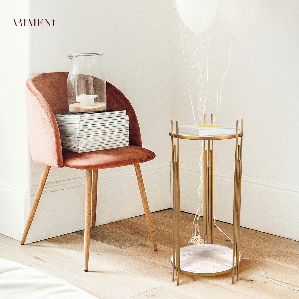 Modern Art Luxury Marble Side Table - The Artment