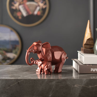 Mother's Passionate Love Rose Gold Tusker Statue - The Artment