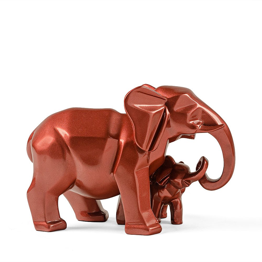 Mother's Passionate Love Rose Gold Tusker Statue - The Artment